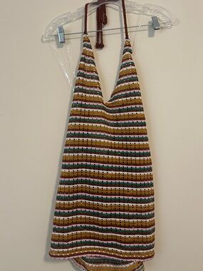 Wild fable Multicolor Striped Crochet Dress